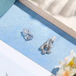 1 Pair 925 Sterling Silver Clip-on Earring Findings&nbsp;STER-BBC0008-46