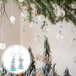 12Pcs 2 Styles Alloy & Natural Quartz Crystal Bead Pendant Decoration for Christmas Tree&nbsp;HJEW-OC00307