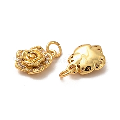 Brass Micro Pave Clear Cubic Zirconia Pendants&nbsp;ZIRC-P086-22