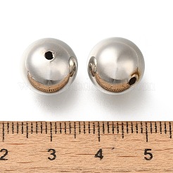 ラックメッキ真鍮製ビーズ  長持ちメッキ  鉛フリー＆カドミウムフリー  ラウンド  プラチナ  16mm  穴：2.2mm&nbsp;KK-K373-08H-P