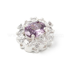 Brass Micro Pave Cubic Zirconia Beads&nbsp;KK-K297-29S
