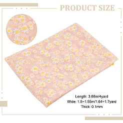 デイジー柄チンロンチュール  ドレス衣装の装飾用  桃パフ  1500~1550x0.1mm&nbsp;DIY-WH0037-38B