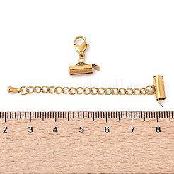 304ステンレススチールカーブチェーンエクステンダー  カニカン付き  イオンプレーティング（ip）  18KGP本金メッキ  39mm&nbsp;STAS-M061-05G-01