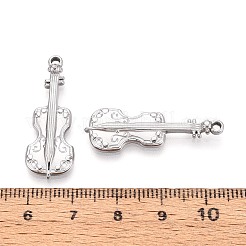 304ステンレスペンダント  バイオリン  ステンレス鋼色  32x11x3mm  穴：1.8mm&nbsp;STAS-T067-63P