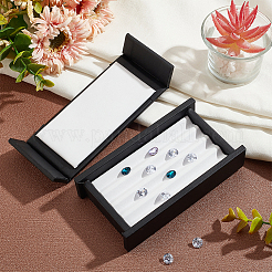 4-Slot Rectangle PU Letaher Loose Diamond Presentation Box&nbsp;LBOX-WH0002-05