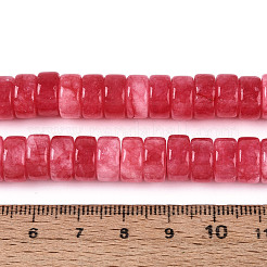染め加工天然石ホワイトジェイドビーズ連売り  ディスク  ヒシビーズ  クリムゾン  10~10.5x4.5~6.5mm  穴：1~1.2mm  約60~78個/連  14.57~15.16''（37~38.5センチメートル）&nbsp;G-T143-17G