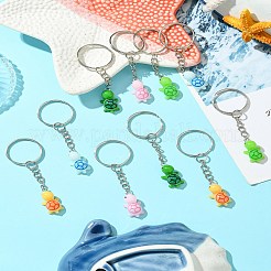 10Pcs 5 Colors Resin Tortoise Pendant Keychain&nbsp;KEYC-FS00018