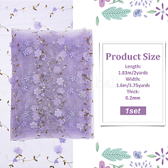 1Pc Polyester Embroidered Mesh Fabric&nbsp;DIY-FG0008-42