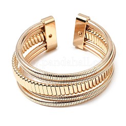 Iron Multi-strand Snake Chain Cuff Bangles for Women&nbsp;BJEW-P390-01C-G