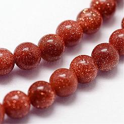 ゴールドストーンビーズ連売り  ラウンド  3mm  穴：0.5mm  約114個/連  14.17 1インチ（36cm）&nbsp;G-N0200-01A-3mm