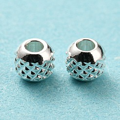 201ステンレスビーズ  ラウンド  銀  3x2.5mm  穴：1.2mm&nbsp;STAS-A057-01A-S
