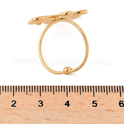 女性用304ステンレススチールオープンカフリング  花  ゴールドカラー  花：21x29mm  内径: 調節可能&nbsp;RJEW-K293-01G