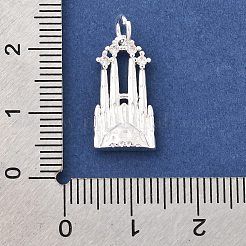Brass Micro Pave Clear Cubic Zirconia Pendants&nbsp;KK-Z147-15S