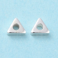 925スターリングシルバービーズ  三角形  銀  2.5x3x0.8mm  穴：1mm  約256個/10g&nbsp;STER-D035-09S