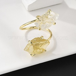 Natural Lemon Quartz Cuff Rings&nbsp;RJEW-B122-02G-01