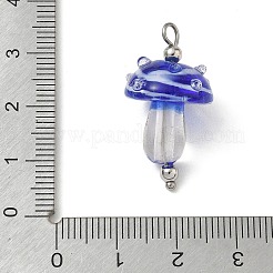 304 Stainless Steel with Handmade Bumpy Lampwork Pendants&nbsp;LA-CBA4231-01C-P