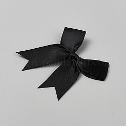ポリエステル蝶結び  ギフトボックスの梱包装飾  ブラック  90x80x6mm&nbsp;DIY-WH0890-11G
