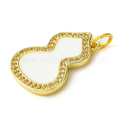 Rack Plating Brass Micro Pave Clear Cubic Zirconia Pendants&nbsp;KK-G501-14G-02