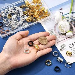 130Pcs 26 Styles Alloy/Aluminum/Iron Hair Coil Cuffs&nbsp;OHAR-CJ0001-04