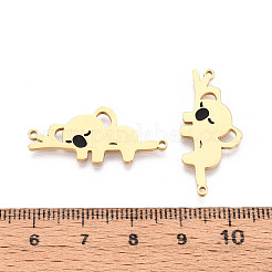 304ステンレススチールコネクタチャーム  コアラのリンク  ゴールドカラー  13x29x1mm  穴：1.2mm&nbsp;STAS-T070-12G