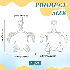60Pcs Alloy Open Back Bezel Pendants&nbsp;FIND-PH0026-70S