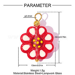 304 Stainless Steel with Glass Pendants&nbsp;GL-OY001-01G-02