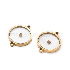 304ステンレススチールとマスタードシードのコネクターチャーム  フラットラウンドいリンク  ゴールドカラー  15x12x2mm  穴：1mm&nbsp;SA-CBA5608-04G