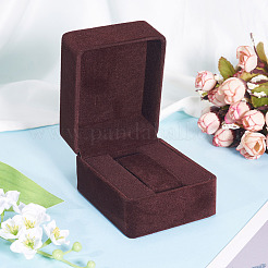 ベルベットのシングルウォッチパッケージボックス  長方形  ココナッツブラウン  10x8x6.5cm&nbsp;CON-TADJ0001-02B