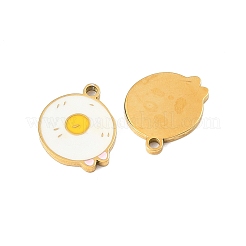 304ステンレスペンダント  目玉焼きチャーム  エナメル  ゴールドカラー  13.5x11.5x1.5mm  穴：1.2mm&nbsp;STAS-D215-04G
