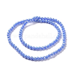 Electroplate Opaque Solid Color Glass Beads Strands&nbsp;GLAA-E036-10B