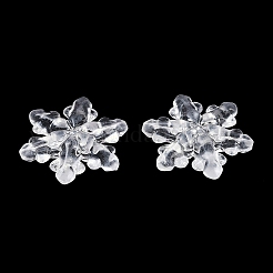 透明なアクリルビーズ  スノーフレーク  透明  30.5x8mm  穴：1.6mm&nbsp;X-TACR-U008-01B