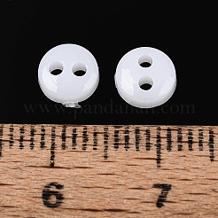 人形の服のためのDIYの手工芸品のボタン  フラットラウンド  樹脂ボタン  ホワイト  6mm&nbsp;NNA0VCY-02