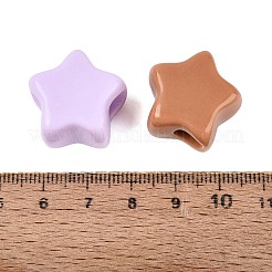 オペークアクリルヨーロピアンビーズ  大穴ビーズ  スター  ミックスカラー  22x21x14.5mm  穴：6mm  約125個/500g&nbsp;OACR-Q203-11