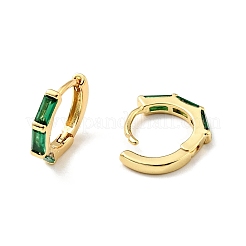 Cubic Zirconia Rectangle Hoop Earrings&nbsp;EJEW-C028-24G-01