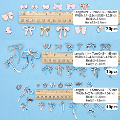 75pcs3スタイルチベットスタイルアロイペンダント  ちょう結びのチャーム  ミックスカラー  9~46.5x9.5~42.5x1.5~6.5mm  穴：1~3mm&nbsp;FIND-PH0062-09