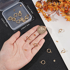 304ステンレススチールリングスタッドピアス金具20個  316サージカルステンレススチールのピンとループ付き  20個のイヤーナット  24KGP本金メッキ  16.5x12mm  穴：3.2mm  ピン：0.7mm&nbsp;STAS-BBC0005-22G