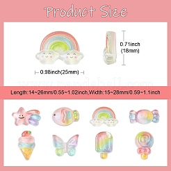 48Pcs 8 Styles Transparent Resin Cabochons&nbsp;RESI-CJ0004-79