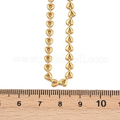 4mm 304ステンレススチール製ハートリンクチェーンネックレス（女性用）  ゴールドカラー  16.06インチ（40.8cm）&nbsp;X-NJEW-G179-06G