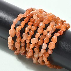 Natural Red Aventurine Beads Stretch Bracelets for Men Women&nbsp;BJEW-I320-01B