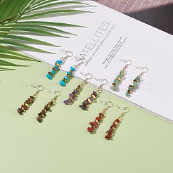 Gemstone Chips Beaded Dangle Earrings&nbsp;EJEW-JE04899
