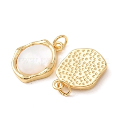 Brass & Natural White Shell Pendants&nbsp;SH-CBA2F11-19A-G