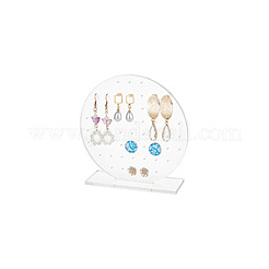 アクリルイヤリングディスプレイスタンド  ジュエリーディスプレイラック  フラットラウンド  14x3.95x14cm&nbsp;EDIS-WH0023-01A