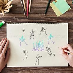 塩ビプラスチックスタンプ  DIYスクラップブッキング用  装飾的なフォトアルバム  カード作り  スタンプシート  スカル模様  16x11x0.3cm&nbsp;DIY-WH0167-56-1206