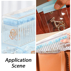 Rectangle Transparent ABS Plastic Jewelry Storage Boxes with Lid and PVC Bags&nbsp;CON-WH20001-17D