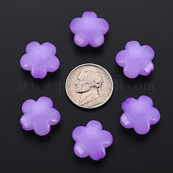 模造ゼリーアクリルビーズ  花  多面カット  暗い蘭  17x17.5x10mm  穴：2mm  約211個/311g&nbsp;LS-MACR-S373-87-E04