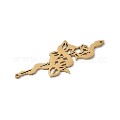 201 ステンレススチール製フィリグリーペンダント  花飾りのサンケ  ゴールドカラー  41x17.5x1mm  穴：1mm&nbsp;LS-STAS-K298-10G