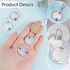 6Pcs 6 Colors Zine Alloy Rhinestone Pet Pendant Tag&nbsp;AJEW-WR0002-63