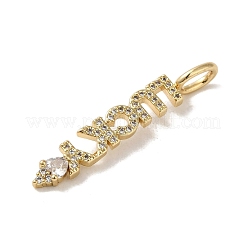 Brass Micro Pave Cubic Zirconia Pendants&nbsp;KK-C058-13G