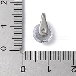 304ステンレススチールラインストーンチャーム  フラットラウンド  ステンレス鋼色  12x7x5.5mm  穴：2mm&nbsp;STAS-P337-01P