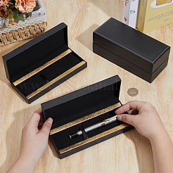 長方形の紙ペン収納ケース  ギフト用の箱  ゴールド  188x81x35mm&nbsp;OFST-WH0050-027B